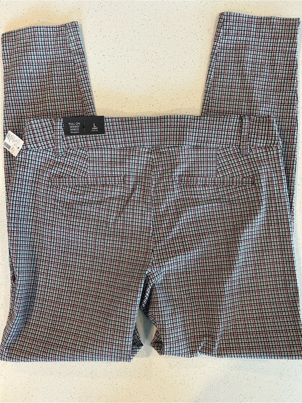 Womens’s Checked Dress Pants in Black, Burgundy and White - Maurice’s - Picture 3 of 6